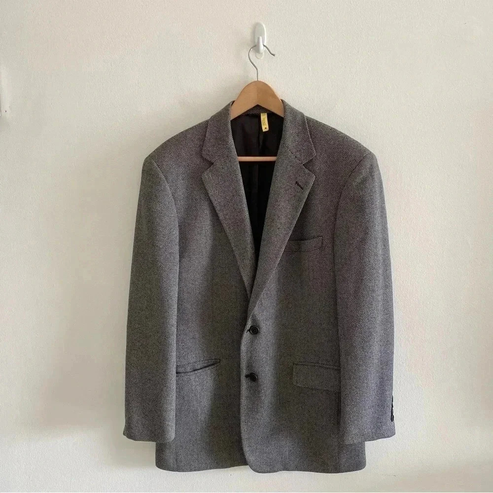 Brooks Brothers Men's Tweed Herringbone Lambswool Blazer Jacket Made Italy 41R‎